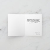 ヴィンテージエレガントピンク牡丹ハッピーバースデーグリーン カード (内部)