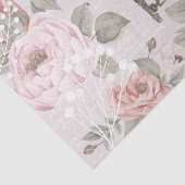 ヴィンテージエレガントピンク牡丹鍵デコページ 薄葉紙 (詳細)