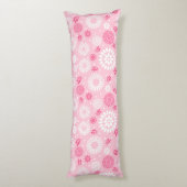 ヴィンテージエレガントピンク白色花柄 ボディピロー (裏面 (縦))