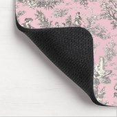 ヴィンテージエレガントピンク色のグレーのトイルドゥジュウ マウスパッド (コーナー)