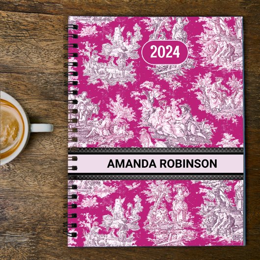 ヴィンテージエレガントピンク色マゼンタレイクトイレデジュイ プランナー手帳