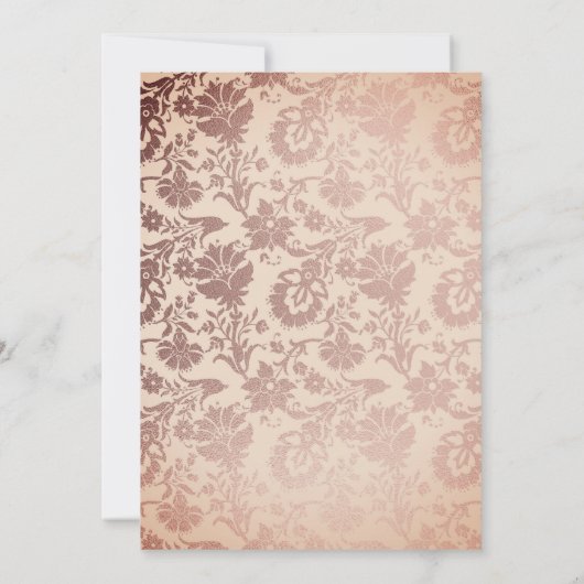 ヴィンテージエレガントピンク金ゴールドスウィート16ダンスパーティー 招待状 (裏面)