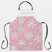 ヴィンテージエレガントピンク雪パーソナライズされた片 エプロン (正面)