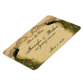 ヴィンテージエレガントピーコックポーシュウェディングザデイト マグネット (左側)