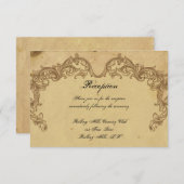 ヴィンテージエレガントピーコックポーシュウェディングレセプション 招待状 (正面/裏面)