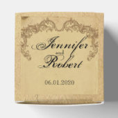 ヴィンテージエレガントピーコックポー結婚式の引き出物ボックス フェイバーボックス (上部)