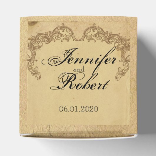 ヴィンテージエレガントピーコックポー結婚式の引き出物ボックス フェイバーボックス (上部)