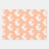 ヴィンテージエレガントピーチ白黒トイレディアウッズ ラッピングペーパーシート (正面2)