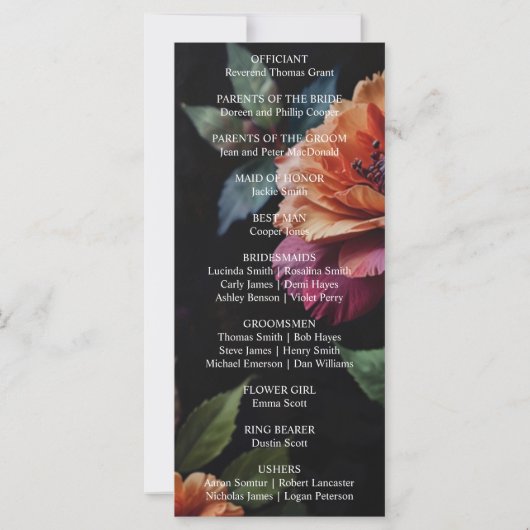 ヴィンテージエレガントピーチ赤フローラムーディボホ (裏面)