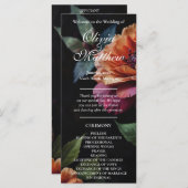 ヴィンテージエレガントピーチ赤フローラムーディボホ (正面/裏面)