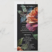 ヴィンテージエレガントピーチ赤フローラムーディボホ (正面)