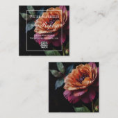 ヴィンテージエレガントピーチ赤フローラムーディボホ エンクロージャーカード (正面/裏面)