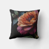 ヴィンテージエレガントピーチ赤フローラムーディボホ クッション (裏面)