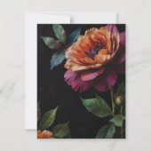 ヴィンテージエレガントピーチ赤フローラムーディボホ サンキューカード (裏面)