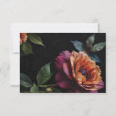 ヴィンテージエレガントピーチ赤フローラムーディボホ セーブザデート (裏面)