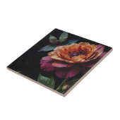 ヴィンテージエレガントピーチ赤フローラムーディボホ タイル (側面)