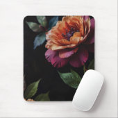 ヴィンテージエレガントピーチ赤フローラムーディボホ マウスパッド (マウス)