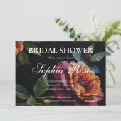 ヴィンテージエレガントピーチ赤フローラムーディボホ 招待状 (スタンド正面)