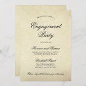 ヴィンテージエレガントフォーマル婚約パーティ 招待状 (正面/裏面)
