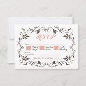 ヴィンテージエレガントフビクトリアンローシュ結婚式RSVP 出欠カード (正面)