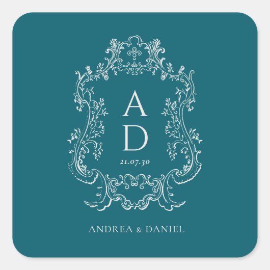 ヴィンテージエレガントフラワーズ スクエアシール (正面)