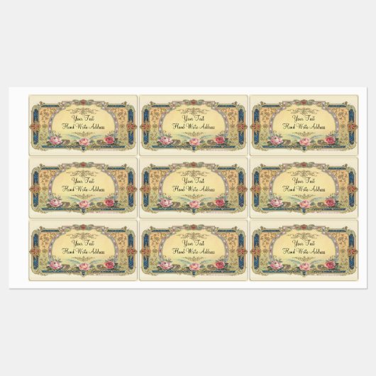 ヴィンテージエレガントフランスの国住所 シール (シート)