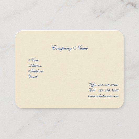 ヴィンテージエレガントフランスの国名刺 名刺 (裏面)