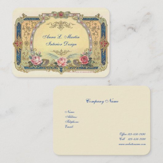 ヴィンテージエレガントフランスの国名刺 名刺 (正面/裏面)