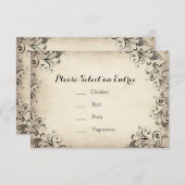 ヴィンテージエレガントフラ結婚リッシュの名刺 出欠カード (正面/裏面)