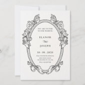 ヴィンテージエレガントフレーム結婚アートの写真 招待状 (正面)