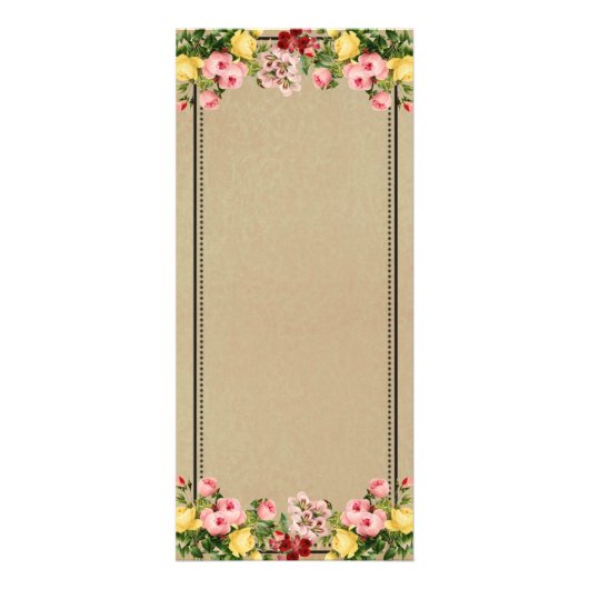 ヴィンテージエレガントフローラの結婚コレクションメニュー ラックカード (裏面)