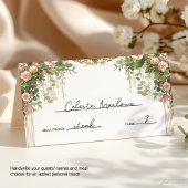 ヴィンテージエレガントフローラアーチ庭園の結婚式 プレイスカード