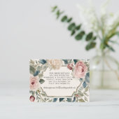 ヴィンテージエレガントフローラアールヌーボーピンク金ゴールドRSVP エンクロージャーカード (スタンド正面)