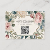 ヴィンテージエレガントフローラアールヌーボーピンク金ゴールドRSVP エンクロージャーカード (裏面)