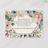 ヴィンテージエレガントフローラアールヌーボーピンク金ゴールドRSVP エンクロージャーカード (正面)
