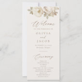 ヴィンテージエレガントフローラクリーム結婚式 プログラム (正面)