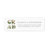 ヴィンテージエレガントフローラグラード差出人住所ラベル ラベル (正面)