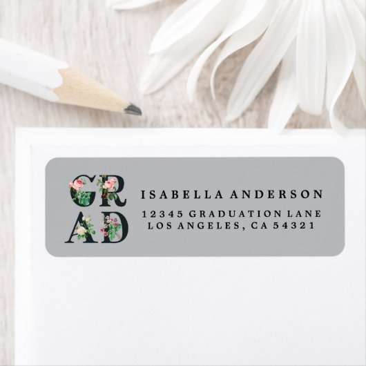 ヴィンテージエレガントフローラグラード差出人住所ラベル ラベル (インサイチュ)