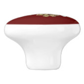 ヴィンテージエレガントフローラスワールジェムストーンデザイン セラミックノブ (側面)