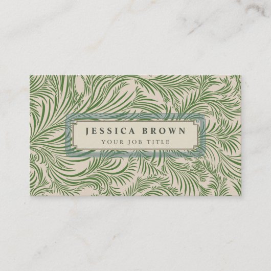 ヴィンテージエレガントフローラダマスク名刺 名刺 (正面)