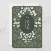 ヴィンテージエレガントフローラテーブル番号カード 招待状 (裏面)