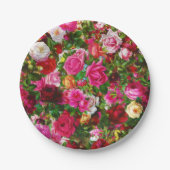 ヴィンテージエレガントフローラバラガーデンブロッサム ペーパープレート (正面)