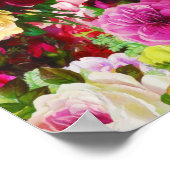 ヴィンテージエレガントフローラバラガーデンブロッサム ポスター (角)