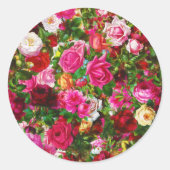 ヴィンテージエレガントフローラバラガーデンブロッサム ラウンドシール (正面)