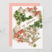 ヴィンテージエレガントフローラバレンタインデー シーズンカード (正面/裏面)