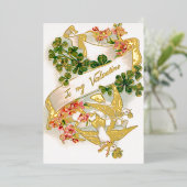 ヴィンテージエレガントフローラバレンタインデー 箔シーズンカード (立ち正面)