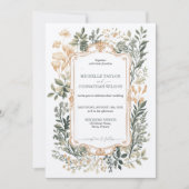 ヴィンテージエレガントフローラビクトリアン充填剤 招待状 (正面)