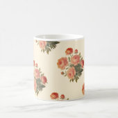 ヴィンテージエレガントフローラピンクペオニーエレガント コーヒーマグカップ (中央)