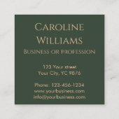 ヴィンテージエレガントフローラピンク緑モノグラム スクエア名刺 (裏面)