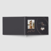 ヴィンテージエレガントフローラフォトブラック ゲストブック (全面)